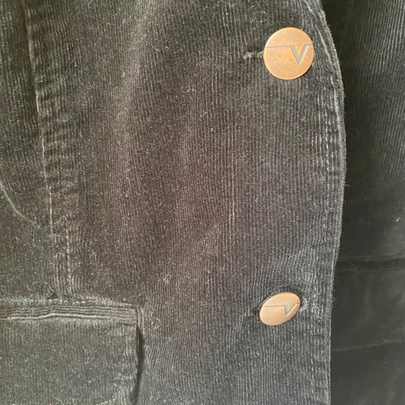 Venezia corduroy jacket black 2 buttons relaxed fit Plus women 14/16W - Picture 3 of 7